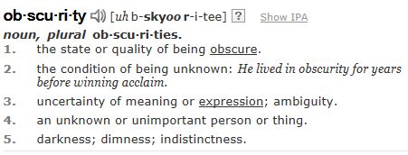Obscurity