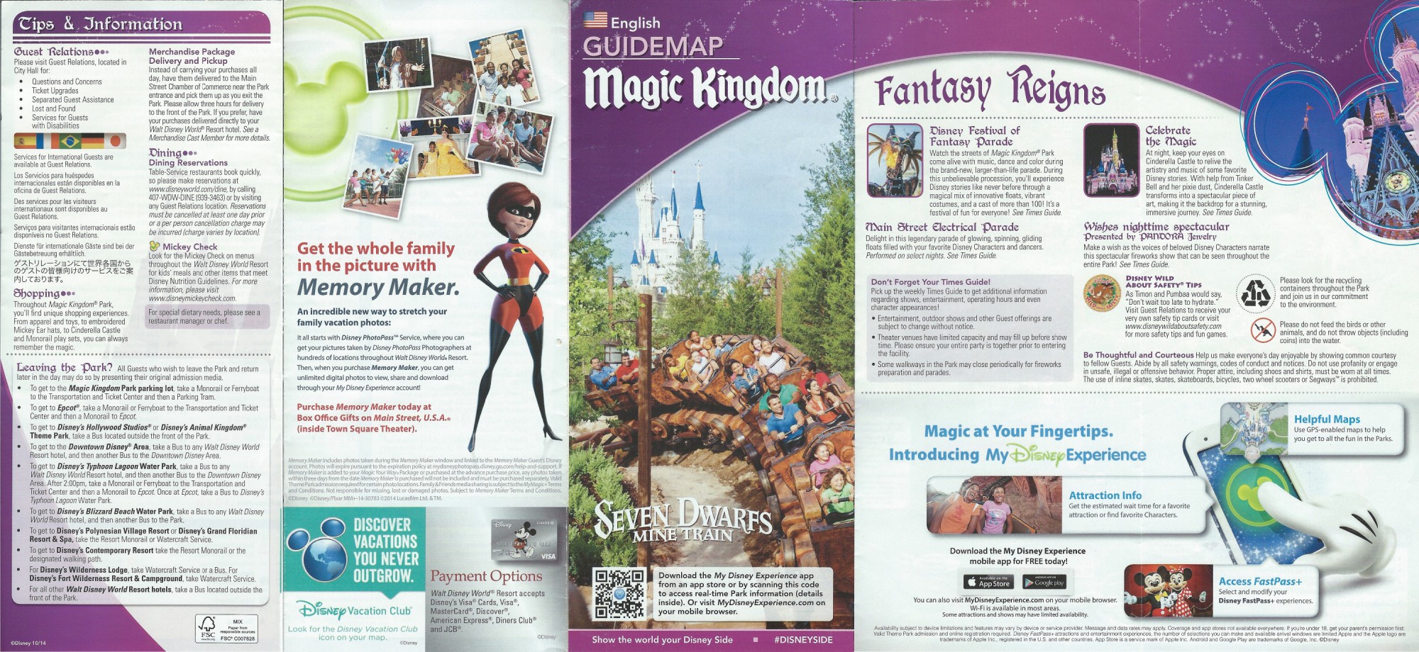 WDW MK Guidemap - Front